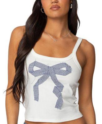 Harpa Gingham Bow Tank Top by EDIKTED