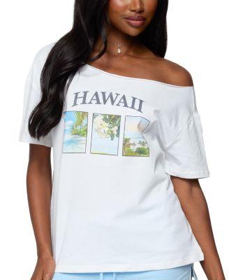 Hawaiian Babe Off Shoulder T Shirt by EDIKTED
