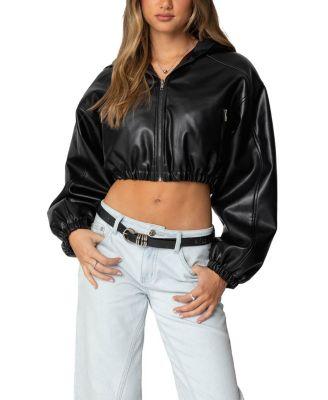 Hooded Cropped Jacket by EDIKTED