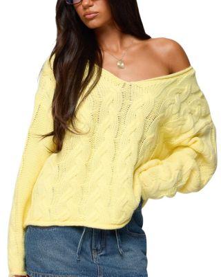 Inga Oversized Cable Knit Sweater by EDIKTED