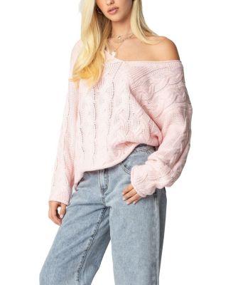 Inga Oversized Cable Knit Sweater by EDIKTED