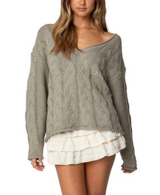 Inga Oversized Cable Knit Sweater by EDIKTED