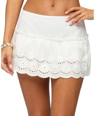 Iriana Peplum Eyelet Mini Skort by EDIKTED