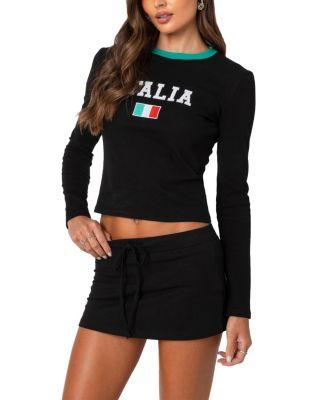 Italy Long Sleeve T Shirt by EDIKTED