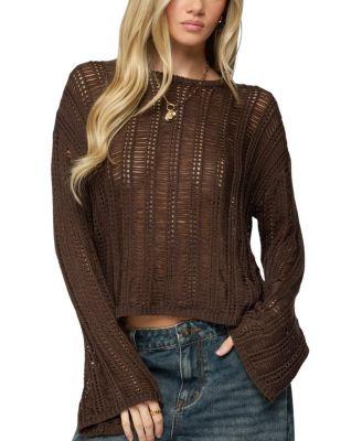 Jaide Sheer Ladder Knit Sweater by EDIKTED