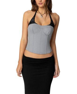 Jara Layered Lace Halter Corset by EDIKTED