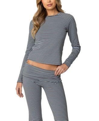 Kaeli Stripey Long Sleeve T Shirt by EDIKTED