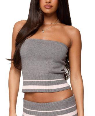 Kaliya Stripey Strapless Knit Top by EDIKTED