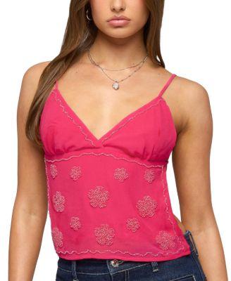 Kazi Backless Floral Bead Top by EDIKTED