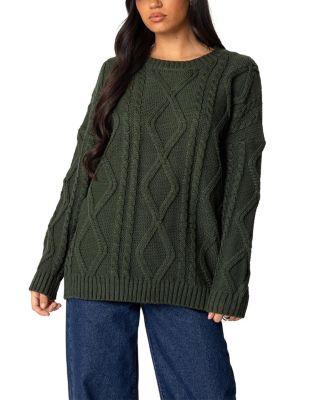 Kennedy Oversized Cable Knit Sweater by EDIKTED