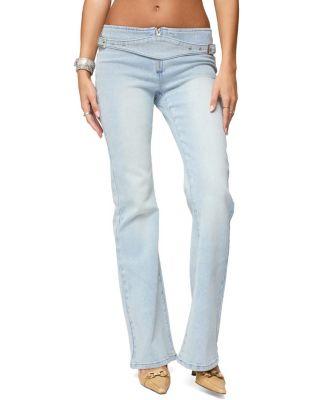 Kenza Belted Low Rise Flared Jeans by EDIKTED