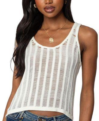 Keziah Sheer Ladder Knit Top by EDIKTED