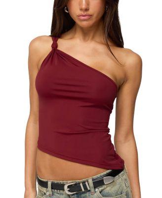 Knotted One Shoulder Asymmetric Top by EDIKTED