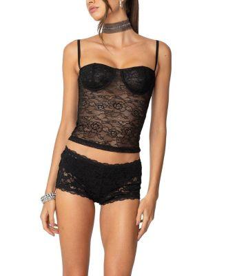 Krissy Sheer Lace Cupped Corset by EDIKTED