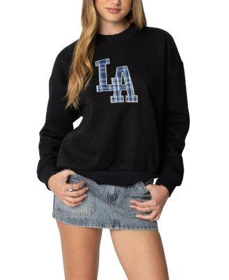LA Plaid Sweatshirt by EDIKTED