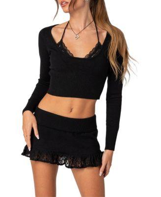 Lace Bra Detail Knit Top by EDIKTED
