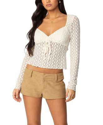 Laila Textured Lacey Top by EDIKTED