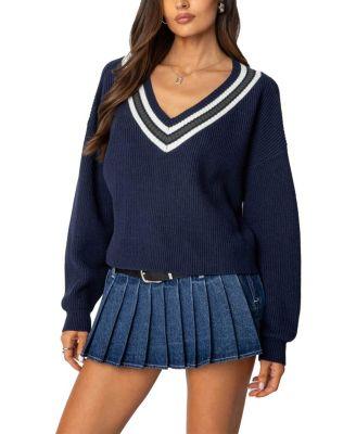 Lauryl V Neck Sweater by EDIKTED