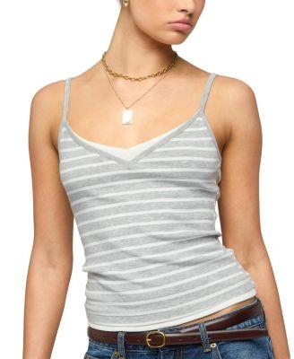 Layered Contrast Striped Tank Top by EDIKTED