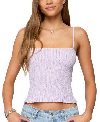 Leela Scrunch Striped Tank Top by EDIKTED