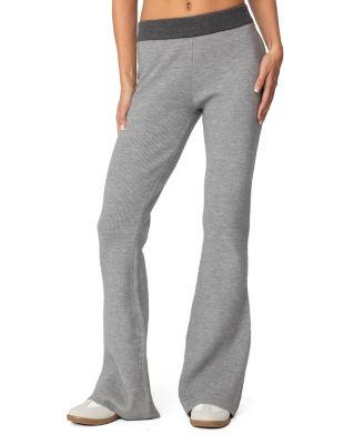 Lei Contrast Knit Flared Pants by EDIKTED