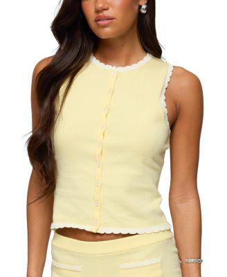 Leila Scalloped Knit Tank Top by EDIKTED