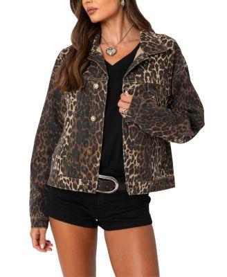 Leopard Print Denim Jacket by EDIKTED
