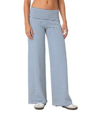 Lilah Striped Fold Over Pants by EDIKTED