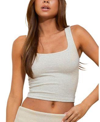 Linda Ribbed Scoop Neck Tank Top by EDIKTED