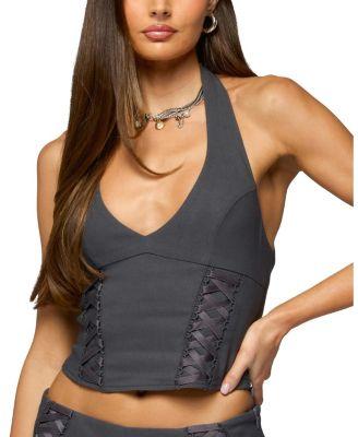 Lirah Laced Up Halter Top by EDIKTED