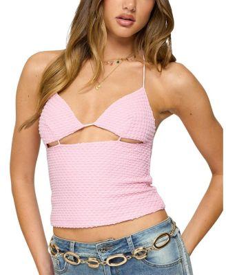 Lital Backless Cut Out Textured Top by EDIKTED