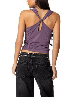 Liza Knotted Cowl Neck Top by EDIKTED