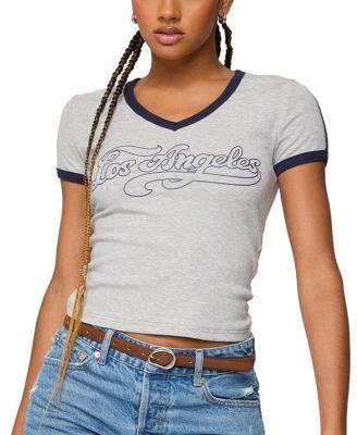 Los Angeles Contrast T Shirt by EDIKTED