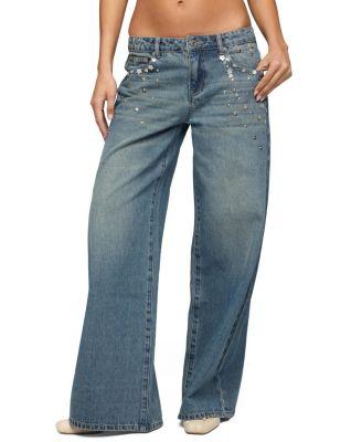 Mahlia Button Low Rise Baggy Jeans by EDIKTED