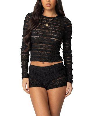 Maisley Sheer Lace Top by EDIKTED