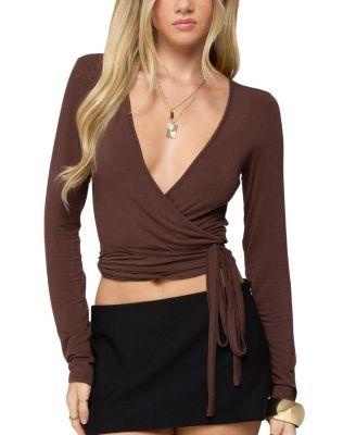 Malenna Wrap Top by EDIKTED