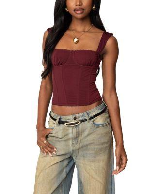 Marcella Wide Strap Mesh Corset by EDIKTED