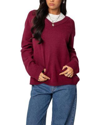 Martha Oversized V Neck Sweater by EDIKTED