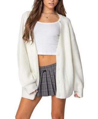 Mathilde Oversized V Neck Cardigan by EDIKTED Mathilde Oversized V Neck Cardigan by EDIKTED
