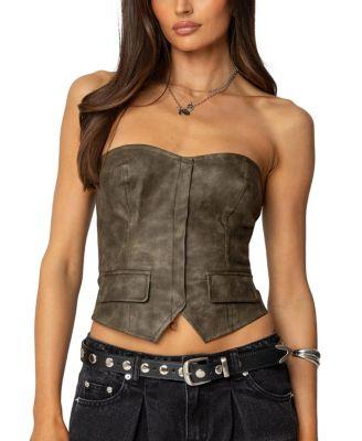 Maysen Faux Leather Corset by EDIKTED