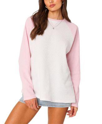 Me Time Oversized Waffle Top by EDIKTED