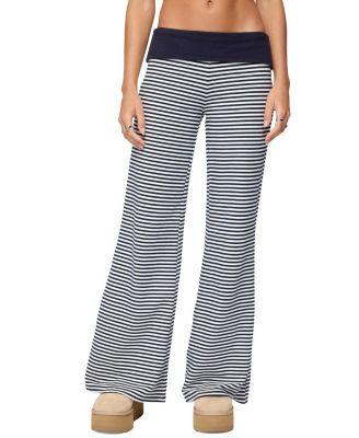 Meggy Striped Fold Over Pants by EDIKTED