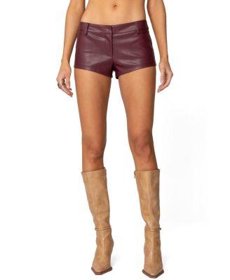 Melaney Faux Leather Micro Shorts by EDIKTED