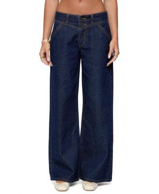 Meredith Low Rise Dark Rinse Wash Jeans by EDIKTED