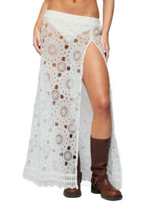 Milana Slit Sheer Lace Maxi Skirt by EDIKTED