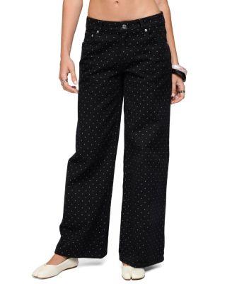 Misha Polka Dot Baggy Low Black Wash Jeans by EDIKTED
