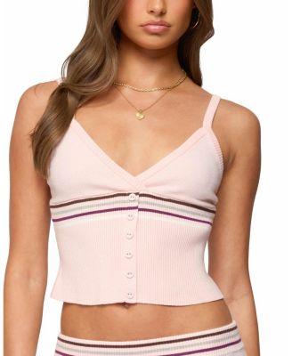 Miya Stripey Ribbed Knit Tank Top by EDIKTED