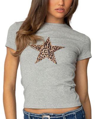 Narla Leopard Star T-Shirt by EDIKTED