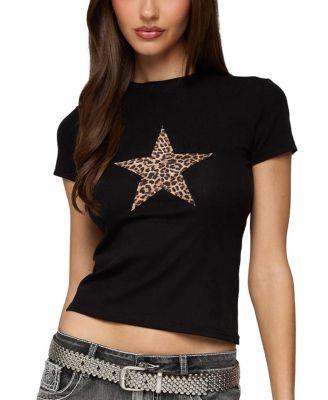 Narla Leopard Star T-Shirt by EDIKTED