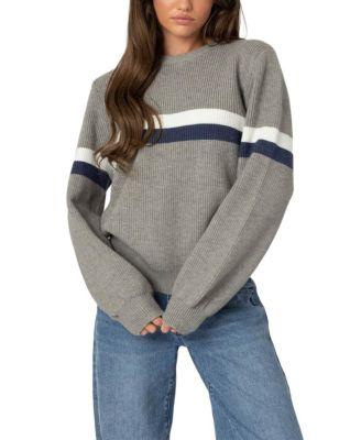 Nautical Striped Oversized Sweater by EDIKTED